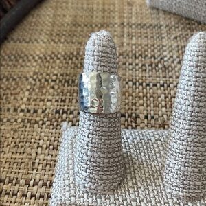Premier Designs Hammered Silver Wide Band Ring